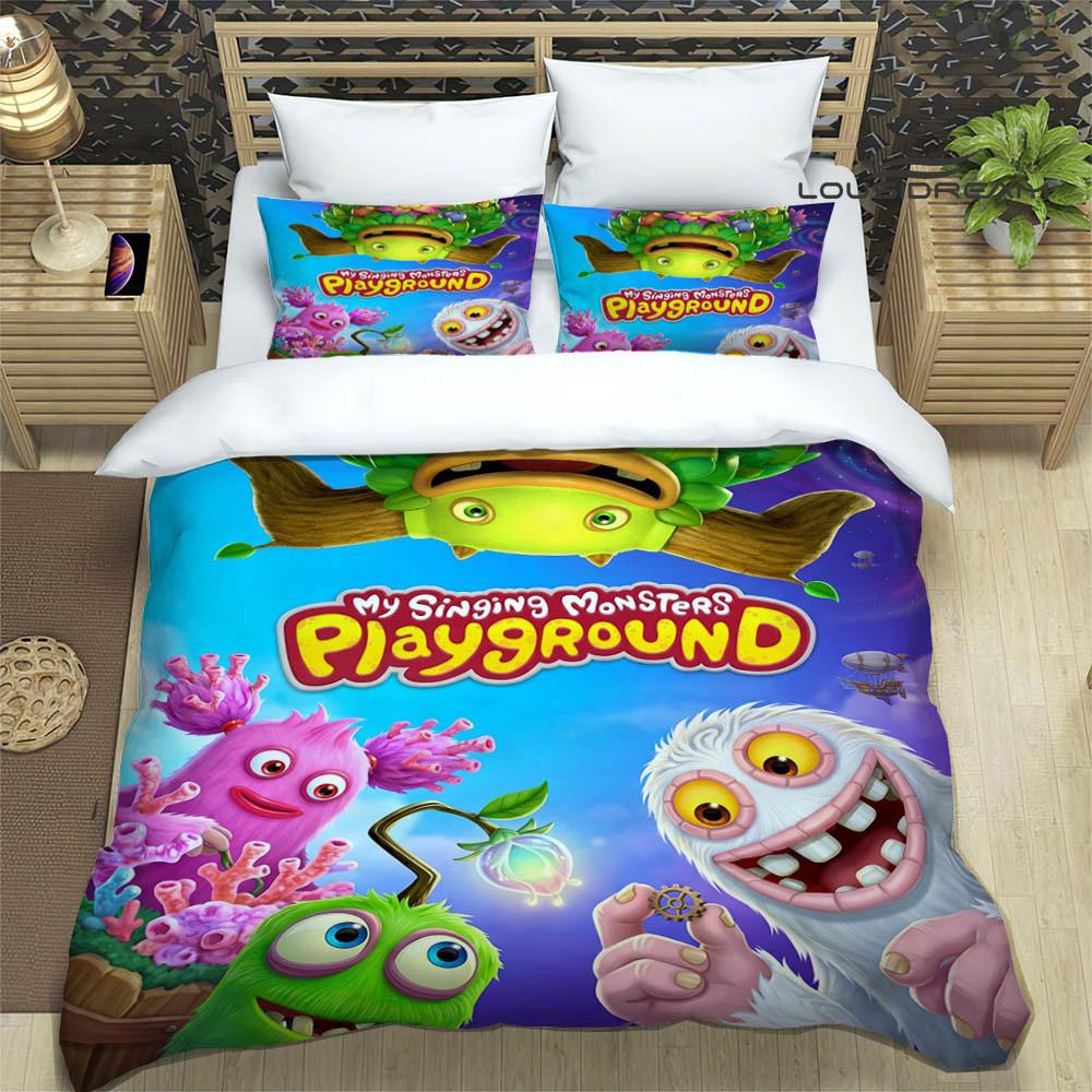 M-My Singing Monsters printed Bedding Sets exquisite bed supplies set duvet cover comforter set bedding set luxury birthday gift
