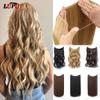 60CM  Long Wavy Fish Line Hair Extensions Invisible Wire Secret No Clips In Hairpieces Synthetic Heat Resistant Fiber