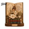 Книжные подарки для женщин Деревянная фигурка Читающая девушка Для книголюбов Персонализированный декор для книжной полки на стол с украшениями Многоуровневый дизайн Домашняя библиотека