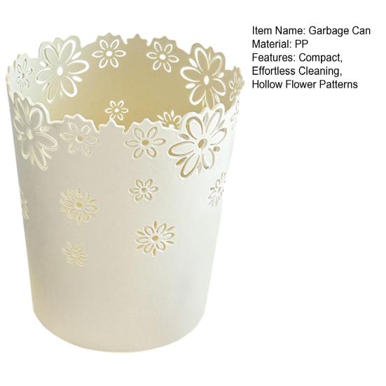 Туалетный столик Цветочная корзина для мусора Ажурные цветочные узоры Мусорное ведро Маленькое настольное мусорное ведро для ванной комнаты офиса спальни домашнего декора