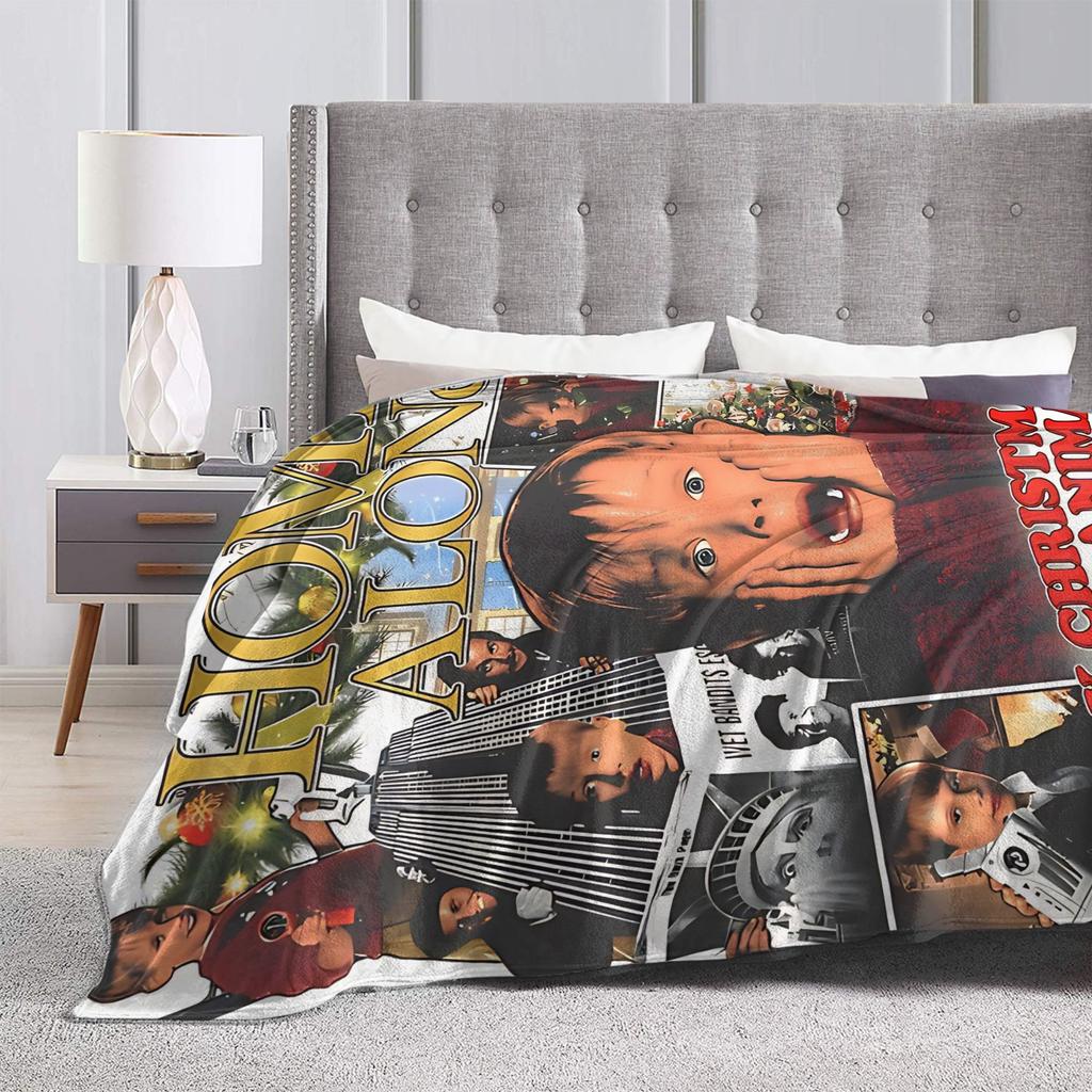 Home Alone Merry Christmas Blanket Camping Flannel Throw Blanket For Living Room Super Warm Custom Quality Bedspread Gift