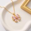 Necklace New Color Butterfly Copper Inlaid Zircon Necklace Accessories Women's Full Zirconium Light Luxury Temperament Clavicle Chain Accessories
