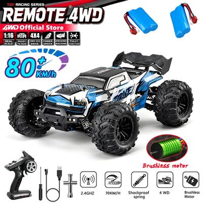 Машина на радиоуправлении 4WD 40 км/ч 50 км/ч 80 км/ч Высокоскоростной гоночный дрифт-грузовик 2.4G Радио Управляемая по бездорожью 4X4 Супер Быстрый Бесколлекторный RC Багги