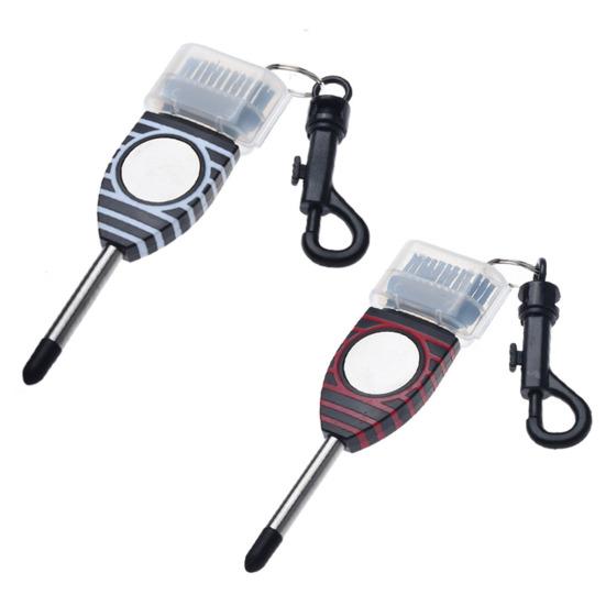 Щетка для чистки клюшки для гольфа, двусторонняя гибкая щетина, острый наконечник, нержавеющая сталь, вал для гольфа, канавка, скруббер, инструмент для очистки, аксессуары для гольфа