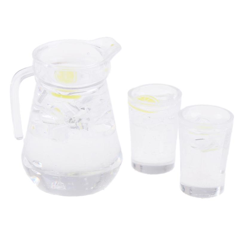 3шт кукольный домик миниатюрная еда лимонный сок кувшин для мебели кукольного домика