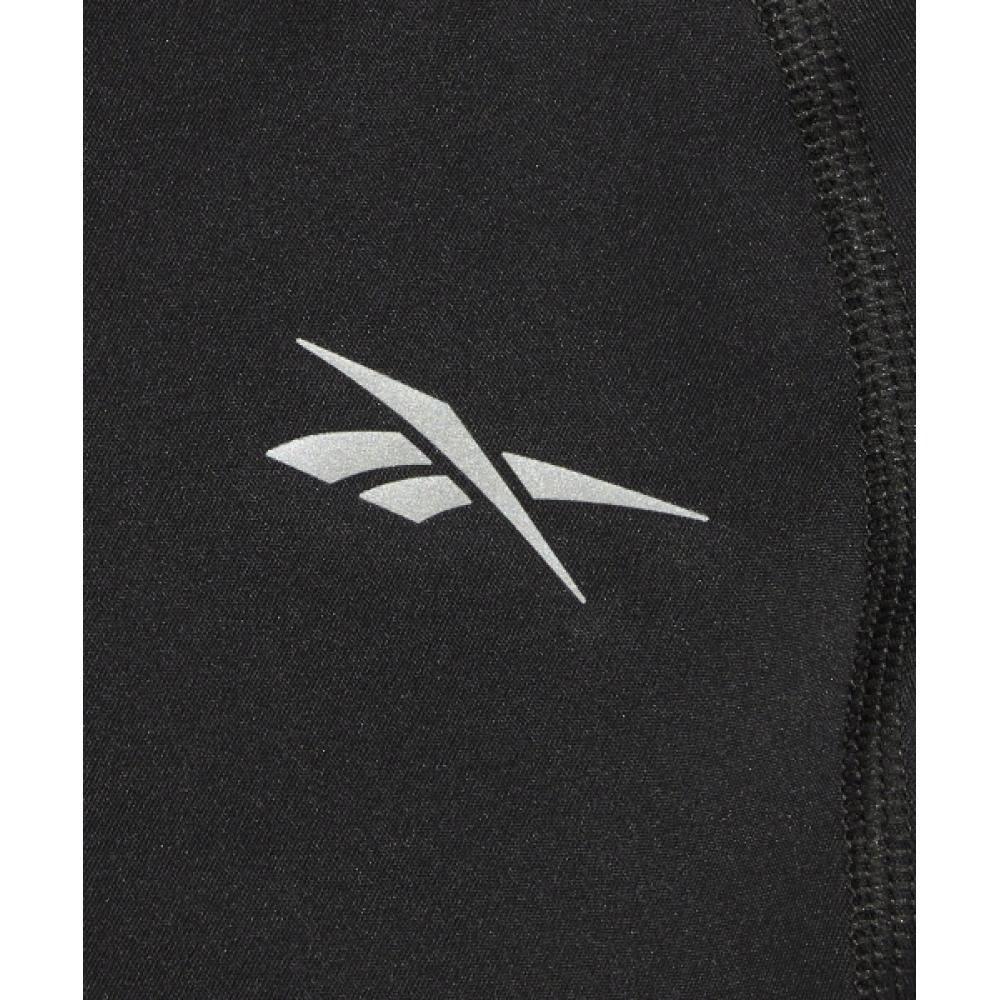 Reebok Футболка для бега на молнии до половины, черная, 100075413