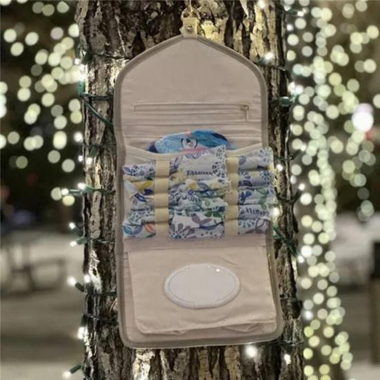 Сумка-органайзер для путешествий во время месячных для женщин No-Panic, подвесная сумка для тампонов, косметичка для месячных с подвесным крючком, органайзер для прокладок и влажных салфеток для путешествий, школы, работы