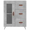 Vidaxl Witrynka, Szarość Betonu 69,5X34X180 Cm Materiał Drewnopochodny