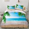 3D Hawaiian Vacation Style Bedding Sea View Down Duvet Covers Pillowcases 2/3pc King Queen Bed Duvet Covers Set, Home Textile Gifts