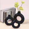 Donut Plastic Vase White Black Pink Cute Round Vase Flowerpot Ornaments for Living Room Dining Table Office Home Decor