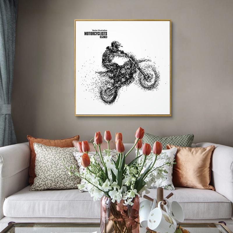 Креативная абстрактная частица, спортивные лыжи, бадминтон, езда, стрельба, холст, художественная живопись, постер, изображение на стену, спортзал, домашний декор