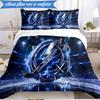 3PCS Bay Lightning Bedding Set Duvet Cover Closure Includes 1 Duvet Cover & 2 Pillowcases for All Seasons Bedroom Decor Christmas Fan gifts