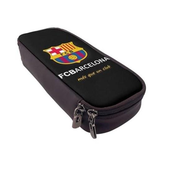 Пенал FC Barcelona большой вместимости карандаш многофункциональный стильный кожаный чехол мальчики девочки дети простой инструмент старшеклассники университет подарок