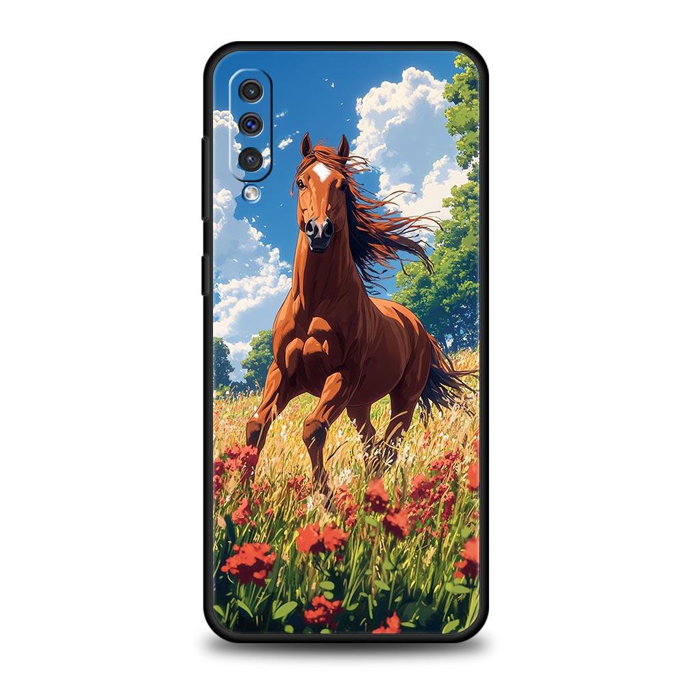 Красивый Чехол для Телефона с Коричневыми Лошадьми Для Samsung A56 A36 A26 A24 A12 A14 A16 A50 A70 A20E A22 A40 A34 A54 A42 A52 5G A04s A06
