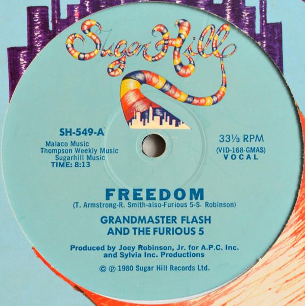 12-дюймовая пластинка GRANDMASTER FLASH THE FURIOUS FIV Freedom SH549 Sugar Hill Reco 1980 US Rap HipHopRB Б/у