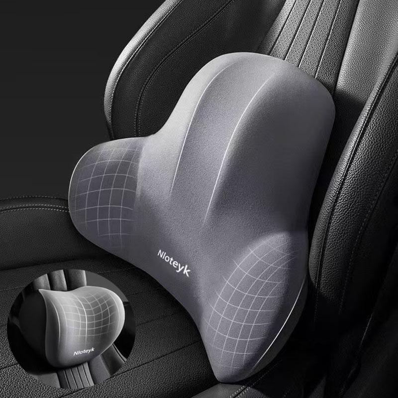Car Memory Foam Lumbar Support Cushion, Polyester Fabric, Anti-Slip, Washable, Ergonomic Design, Slow Rebound Memory Material