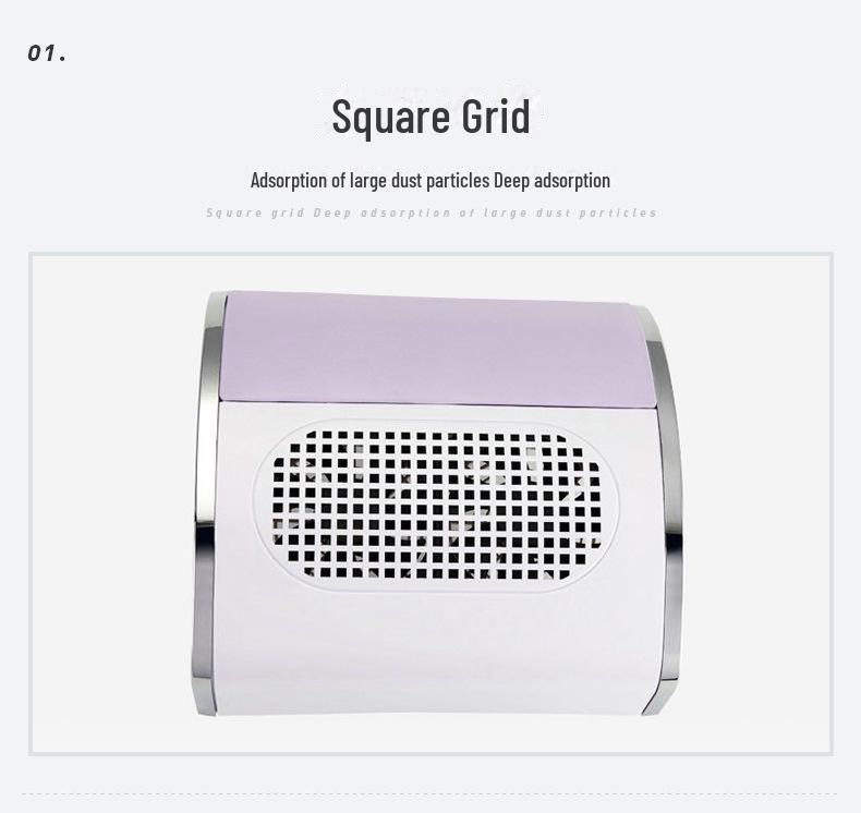 Мощный настольный пылесос для ногтей с двумя вентиляторами мощностью 80 Вт и пылесборник