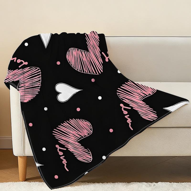 Postpartum Warm Flannel Blanket | Non-Pilling Heart Series, Soft Cozy Blanket for Home, All-Season Use, Ideal Valentine's Gift