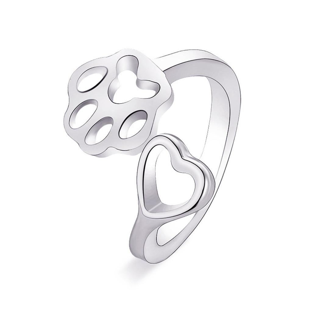 Fashion Love Couple Ring Pet Ring Heart Shape Adjustable Ring