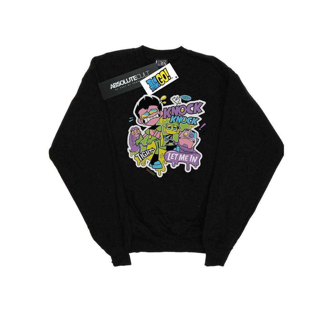 DC Comics Mens Teen Titans Go Knock Knock Sweatshirt