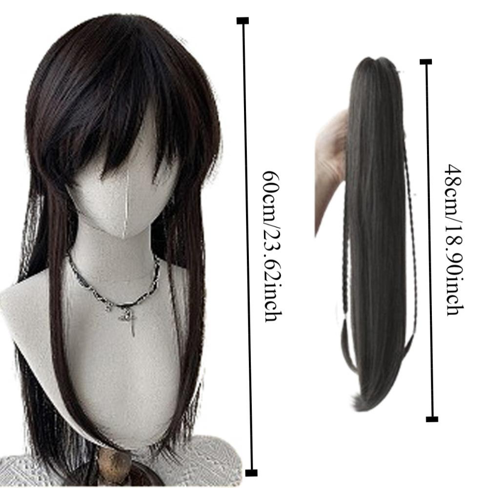 High Ponytail Men's Hanfu Cosplay Wig Chinese Style Long Straight Hair Antient Hanfu Wig Novice