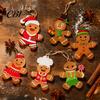 Wooden Christmas Ornaments Gingerbread Man Hanging Ornaments, Figure Pendants, Rustic Holiday Decor Decorations for Xmas Tree, Party Favors