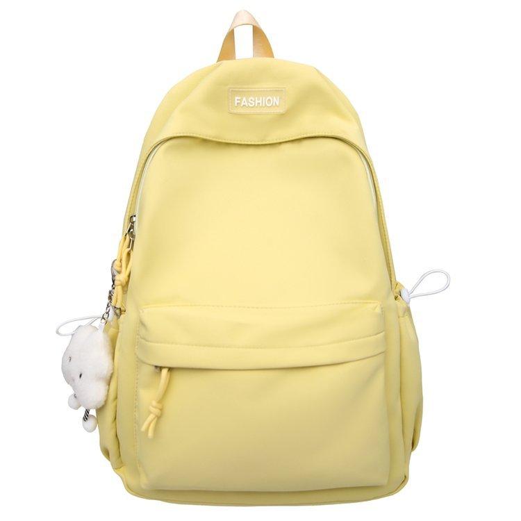 Schoolbag Solid Color ins Large Capacity Stylish Simple Versatile Travel School Bag Elementary School Elementary School Junior High School College