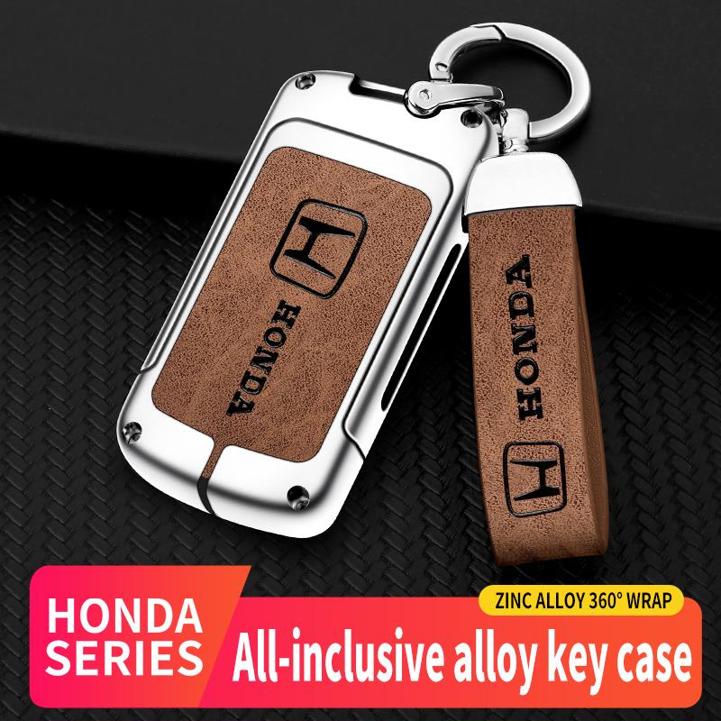 Чехол-защита для автомобильного ключа из цинкового сплава и кожи для Honda Fit Jazz Shuttle GP2 Spada StepWgn RG1 Freed Spike Ge6 Аксессуар KP5 vhbm0