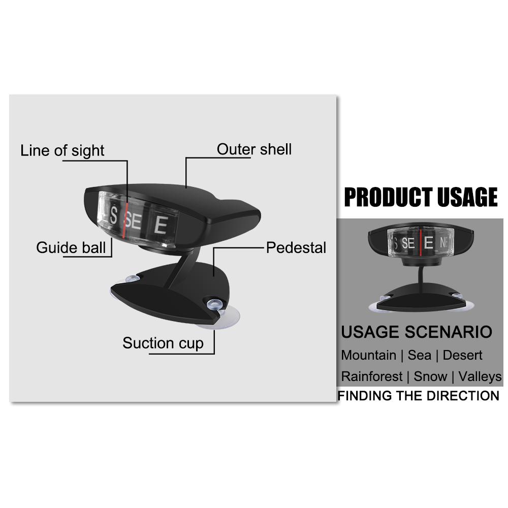 Автомобильный шарик-направляющий для автомобиля, лодки, езды на велосипеде, пешего туризма, автомобильный компас, аксессуары, устанавливаемые на транспортном средстве, точные показания, регулируемые присоски, орнамент