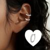 925 Silver Plated Hypoallergenic Letter C Type Zircon Clip Earrings Punk Rock Rhinestone No Hole Clip Ear Women's Jewelry Gift