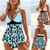 Женский купальник из двух предметов с цветочным принтом, комплект танкини, 2024, сексуальный купальник, большой размер, комплект бикини, монокини, летний купальник, пляжная одежда