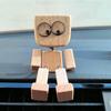 Yousheng Shaking Wooden Man Figurine Handmade Shaking Feet Wooden Doll Car Dashboard Desktop Decoration Ornament