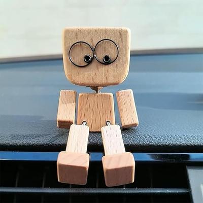 Yousheng Деревянная фигурка трясущегося человечка Ручной работы Трясущиеся ноги Деревянная кукла Украшение для приборной панели автомобиля Настольное украшение