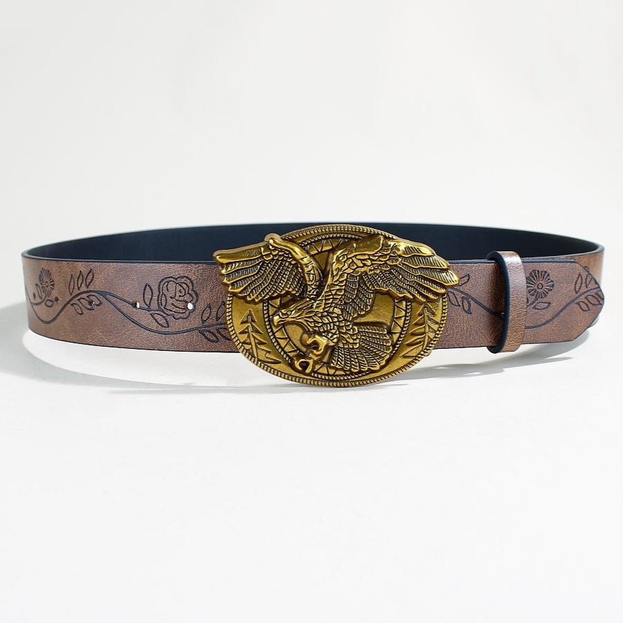 Ремень Western Denim Flying Eagle Buckle с пряжкой, унисекс, винтажный панк-ремень с тиснением