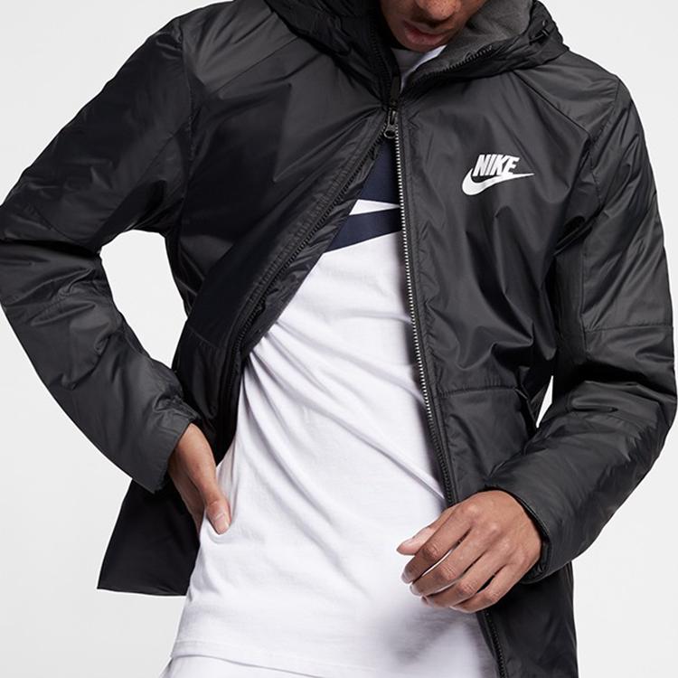 Nike Спортивная утепленная куртка с капюшоном мужская черная AJ7957-010