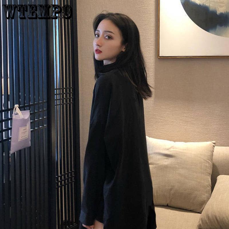 Women Blouses Spring Long Sleeve Black Chiffon Shirt with Belt Ladies Loose All-match Fashion Chic Casual Simple Tops