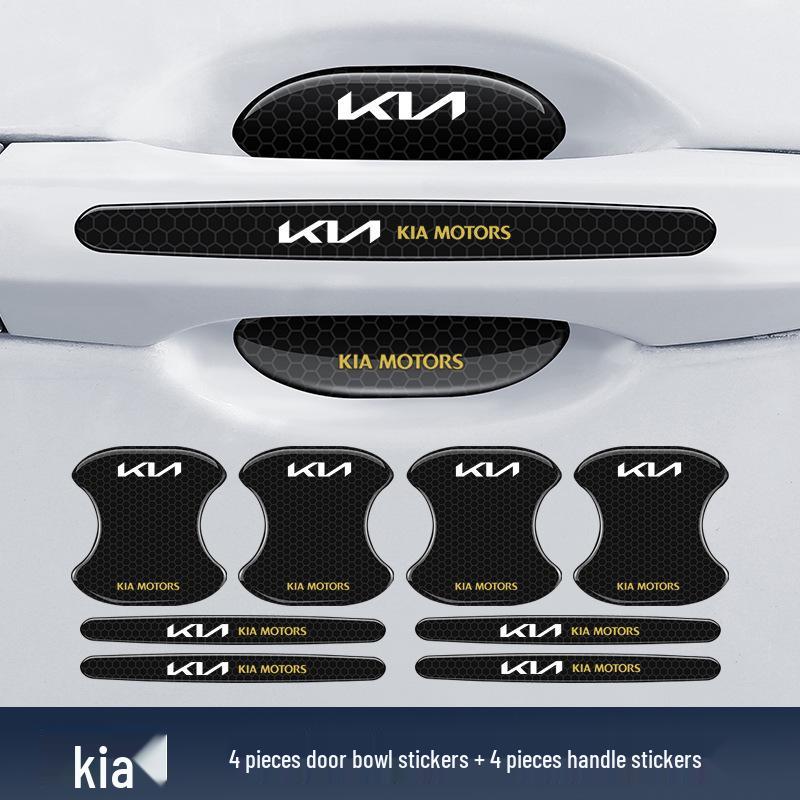 Защитная светоотражающая ромбовидная наклейка на дверную ручку автомобиля - Защита от столкновений и царапин, Черная