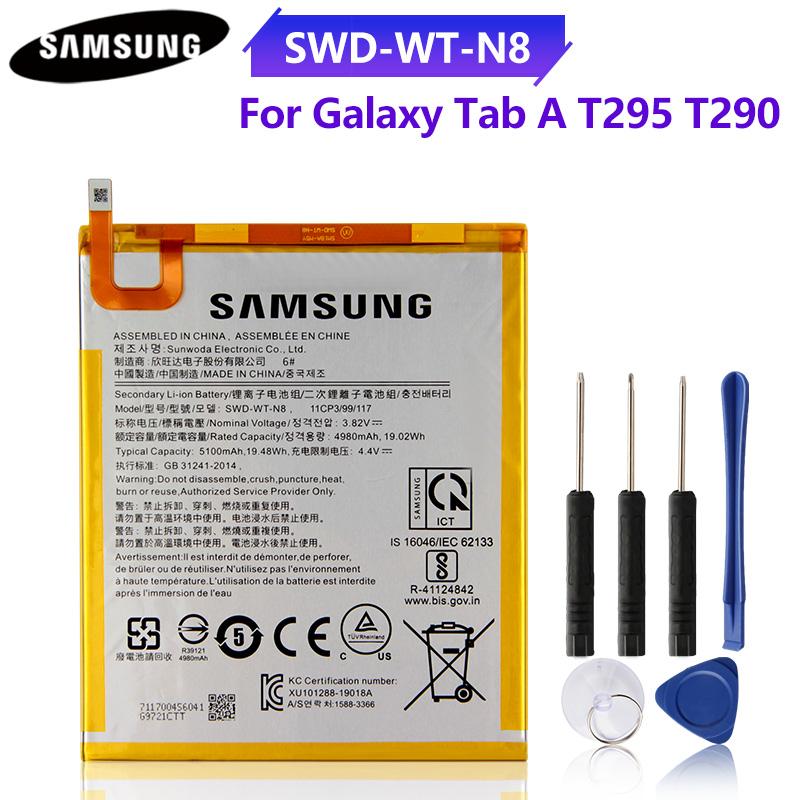 Оригинальный сменный аккумулятор для планшета Samsung Galaxy Tab A T295 T290 SWD-WT-N8, 5100 мАч