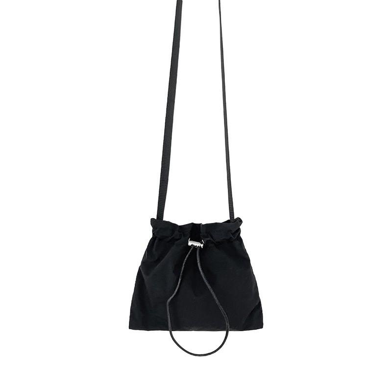 Korean Style Ins Personalized Casual Drawstring Nylon Cross-body Small Bag Women's All-matching Simple Lightweight Mini One-shoulder Cloth