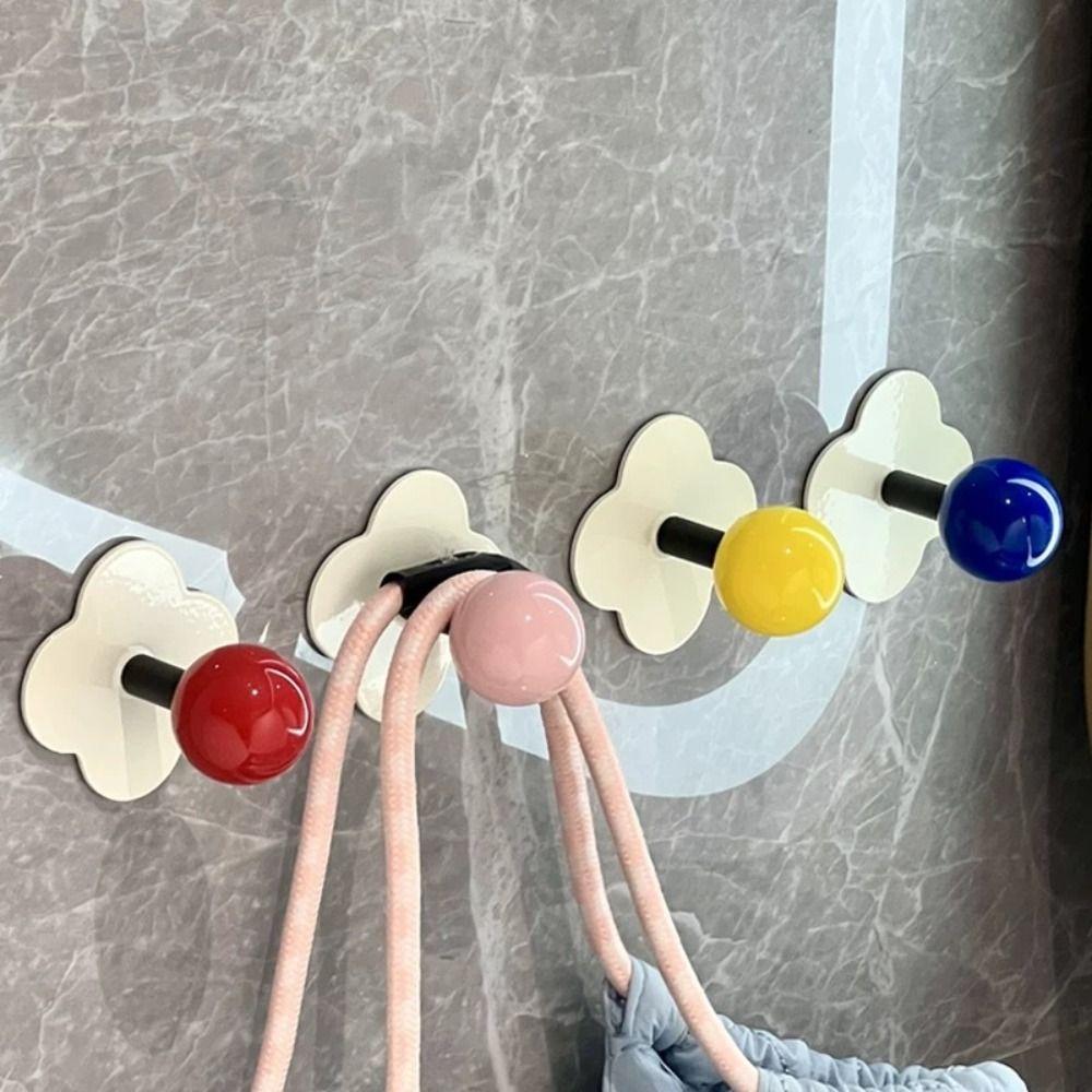 Wall Mount Dopamine Adhesive Hooks Heavy Duty Towel Hanger Colorful Bathroom Adhesive Wall Hook