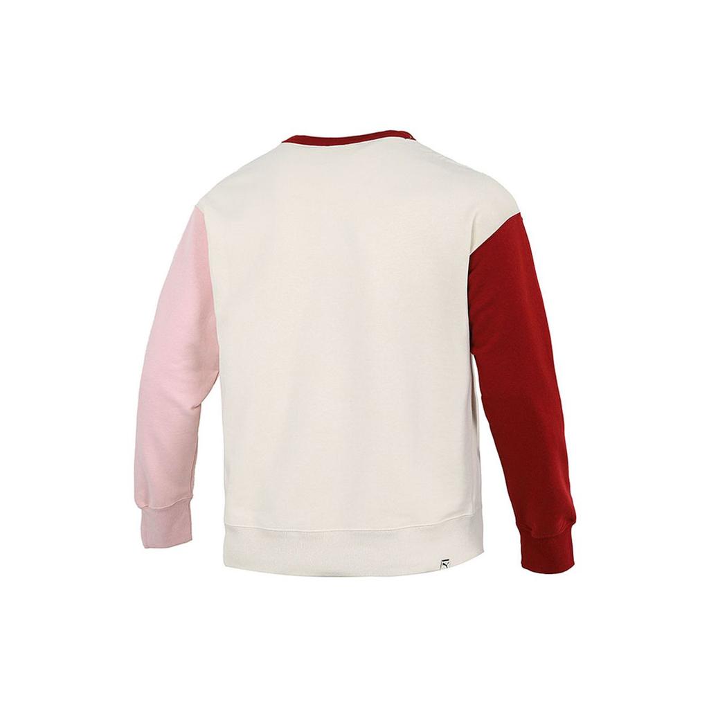 Puma Pocket Logo Color Block Sports Knit Crewneck Sweatshirt Men Sweatshirt Off-White 533036-73
