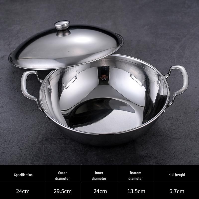 Thickened Stainless Steel Hot Pot with Alcohol Stove