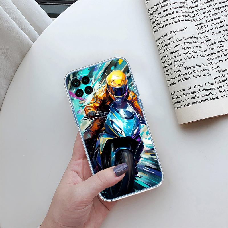 RA18 Motorcycle Racing Transparent Phone Case for Motorola Moto Edge 20 30 40 50 S30 Fusion Ultra Pro Neo Lite + G200 G23