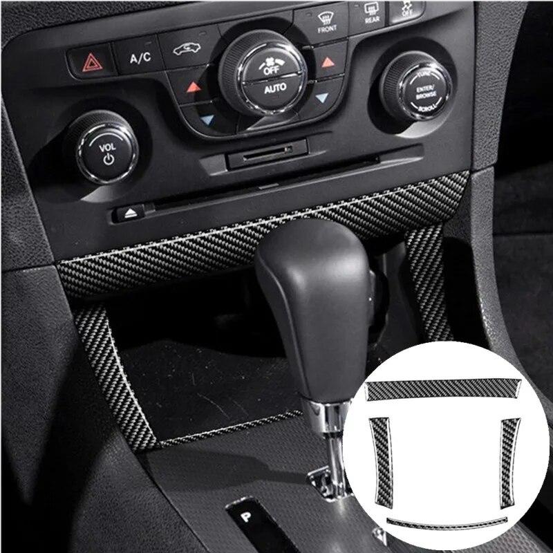 Car Interior Decoration Protection Carbon Fiber Sticker For Dodge Charger 2015-up Deluxe Auto Styling Accessories