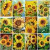 5D DIY Diamond Painting Sunflower Full Square Round Diamond Embroidery Flower Handmade Gift Wall Art Decorations