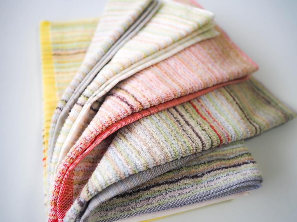 Имабари reTOWEL Эко-полотенца из остаточной пряжи после одной стирки, Набор из 5 лицевых полотенец, Разноцветные