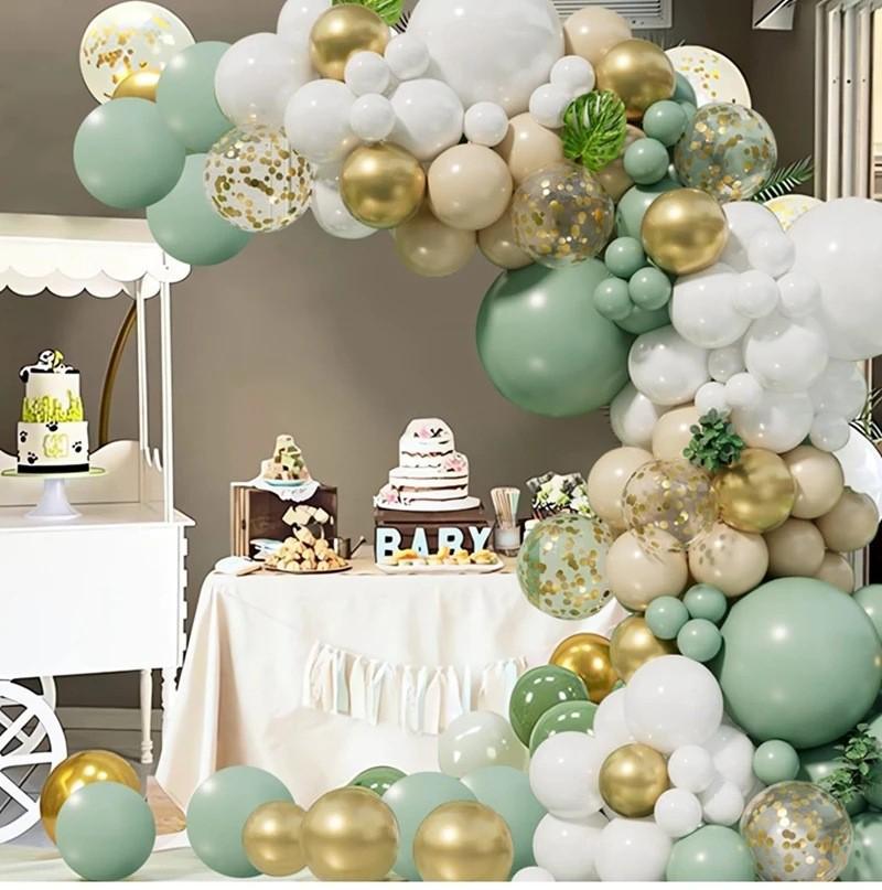 Avocado Green Macaron Balloon Garland Arch for Weddings & Birthday Parties