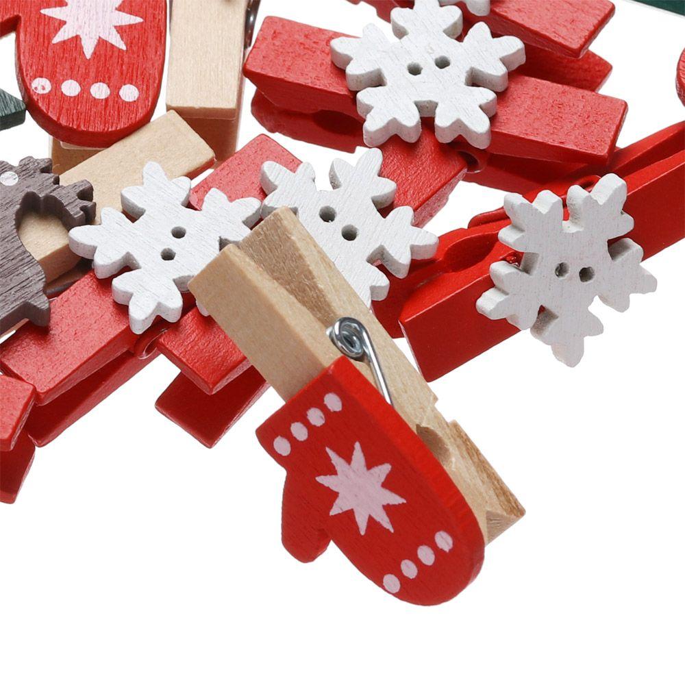 Декор для вечеринки снежинки лось рождественский орнамент держатель для карт рождественские деревянные зажимы зажим для бумаги фотоприщепки