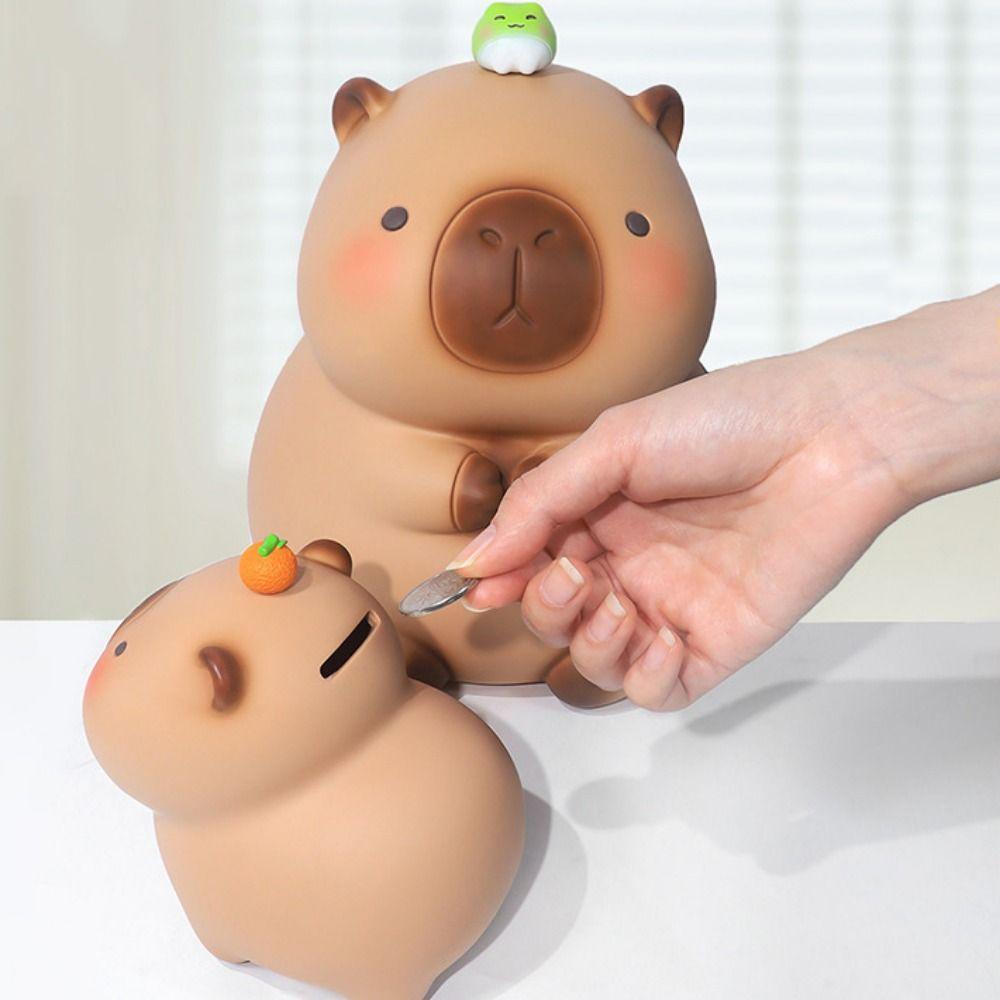 Waterproof Crayon Capybara Piggy Bank Vinyl Safe Deposit Box Capybara Piggy Bank Home Decoration