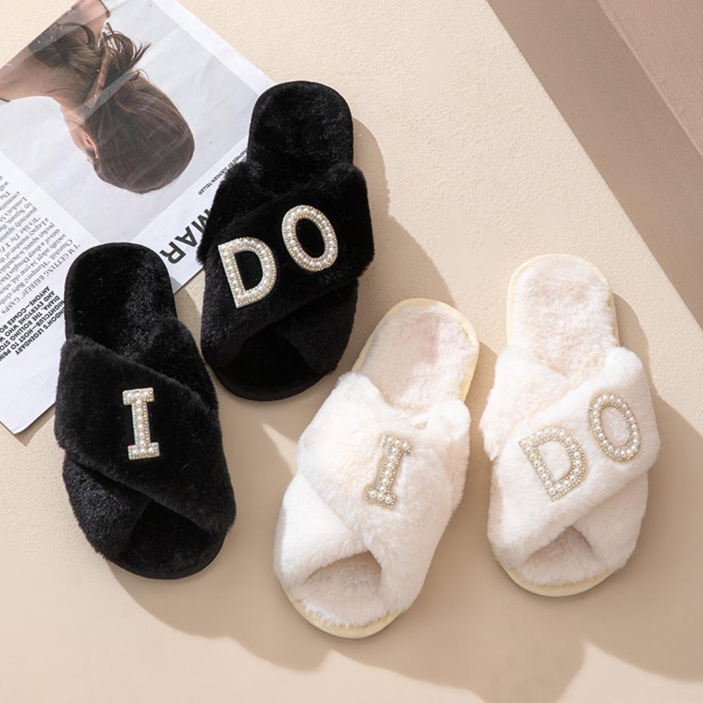 Warm Slippers Women Winter Indoor Home Anti Slip Cotton Slippers with Added Plush Slippers Dames Muiltjes Chanclas Mujer